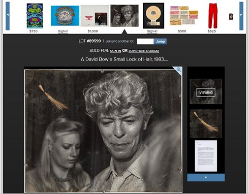 デヴィッド・ボウイの髪が落札