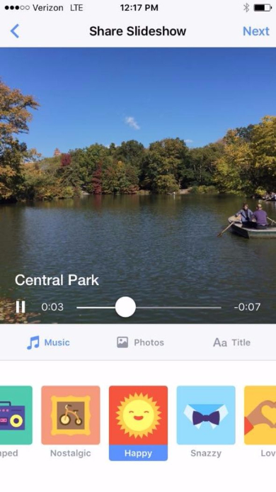 Facebook スライドショー