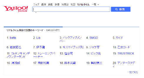 Yahoo!リアルタイム検索に「乙女ロード」がランクイン