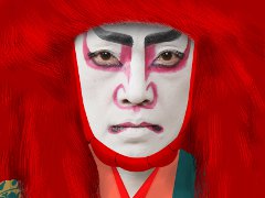 歌舞伎・連獅子の写真を残せる「隈取化粧体験」が歌舞伎座の