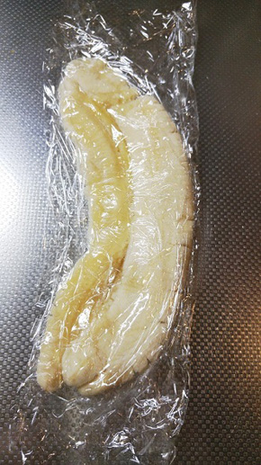 バナナをつぶし終えた