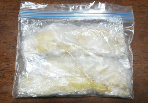 冷凍庫から出したバナナ