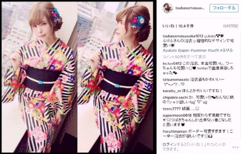 益若つばさ　浴衣