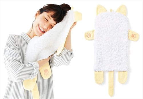 猫の胸毛タオル