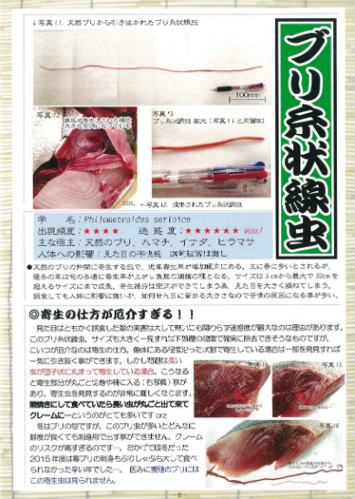 同人誌「魚屋が出会う身近な魚の寄生虫」