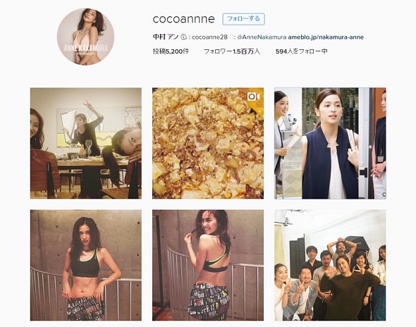 中村アンさんのInstagram