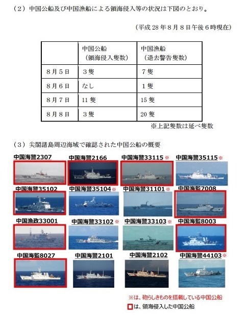 中国　領海侵入　外務省　日本政府