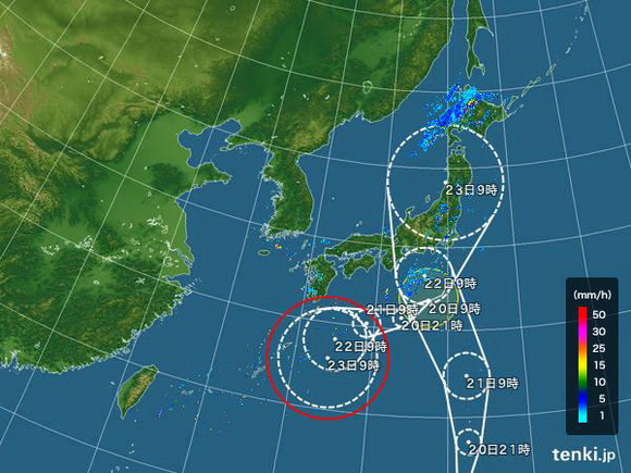台風が3つ