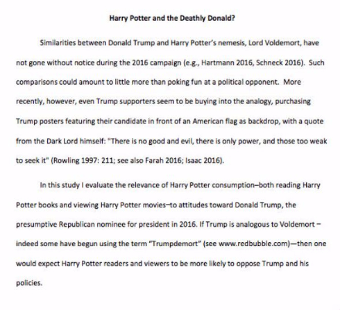 「ハリー・ポッター」読者はトランプ氏を支持しない傾向