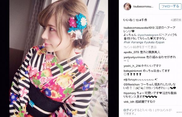 益若つばさ　浴衣