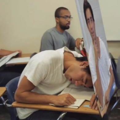 授業 居眠り サボり 方法 写真