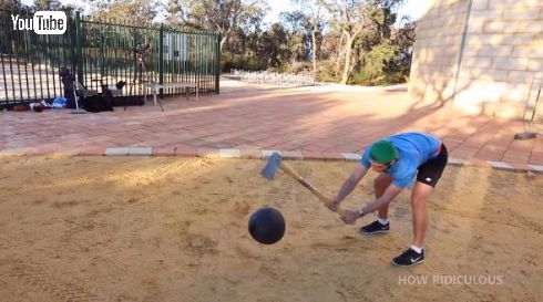 スイカ 落下 ラインエックス LINE-X 実験