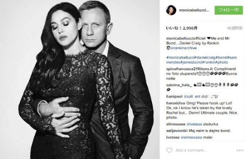 「007　スペクター」でダニエル・クレイグと共演したモニカ・ベルッチ
