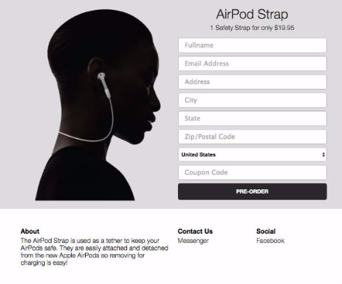 AirPod Strap事前予約ページ