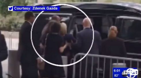 9.11の追悼式を途中退席するヒラリー・クリントン