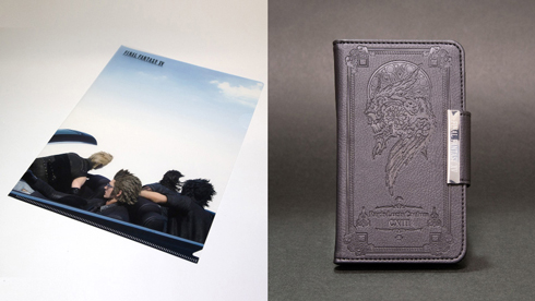 スクウェア・エニックス カフェ グッズ 「クリアファイル ドライブ」「スマートフォンケース ルシス王の紋章」