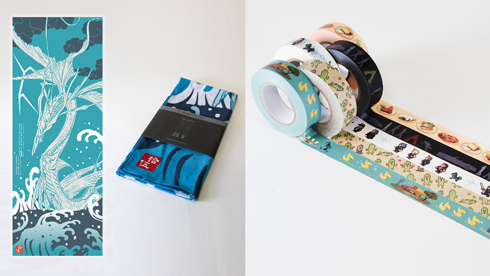 スクウェア・エニックス カフェ グッズ 「てぬぐい リヴァイアサン」「マスキングテープ」