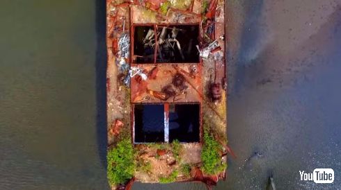 スタテン島 船の墓場 ドローン 動画