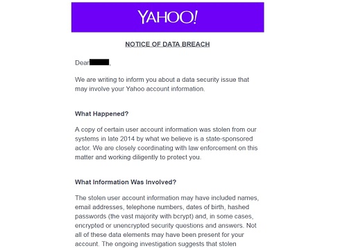 米Yahoo!　情報流出　情報漏えい