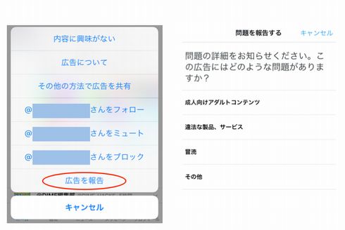 Twitterの広告表示