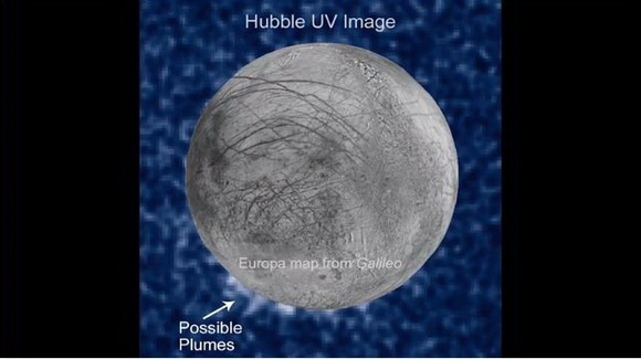 エウロパ表面から水分噴出