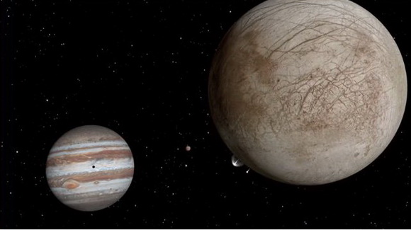 エウロパ表面から水分噴出