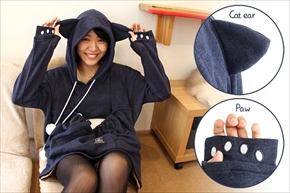 デカぽっけにゃんガルーパーカー