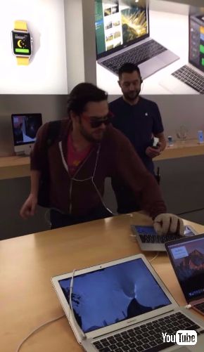 フランス アップルストア 展示品 iPhone 破壊 男性 事件