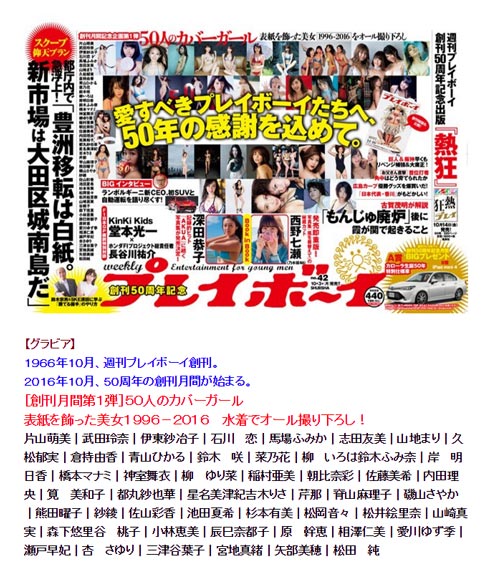 週刊プレイボーイ 創刊50周年記念