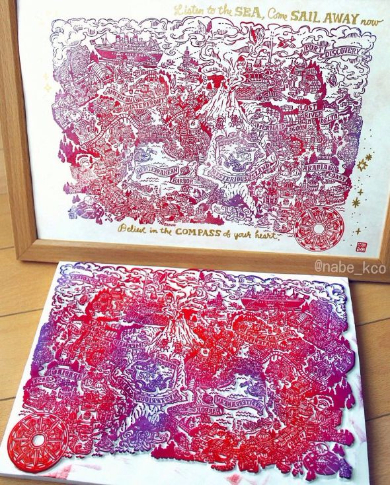 消しゴムハンコ ディズニーシー ファンアート ナベタケイコ