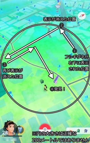 ポケモンGO 隠れているポケモン 弦の垂直二等分線
