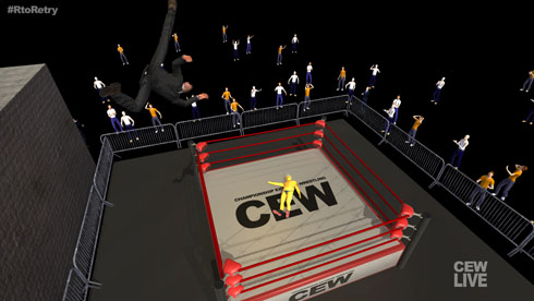 ダイビングエルボードロップ