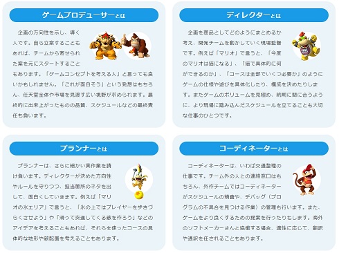 任天堂　制作チームの役割
