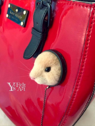 キンクマハムスター マグネットブローチ 羊毛フェルト ゆかりん YsFeltArt