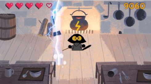 グーグル Google ハロウィン ゲーム 猫 ゴースト スワイプ 2016