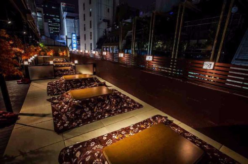 テラス こたつ 鍋 屋外 バネバグース 赤坂見附店