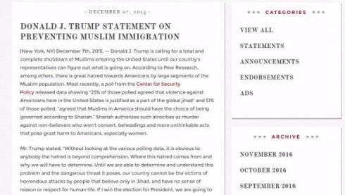 トランプ　ムスリム　リリース