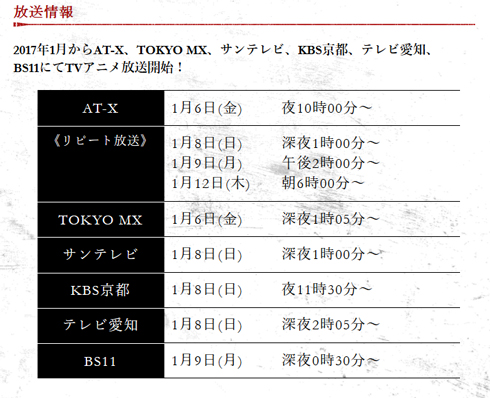 幼女戦記 放送情報