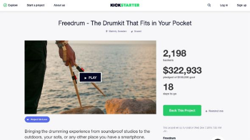 Kickstarterのプロジェクト