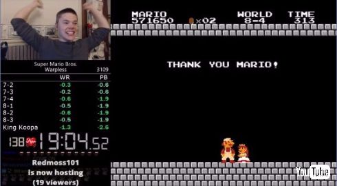 スーパーマリオブラザーズ 世界最速 クリアタイム ワープ無し 記録 darbian ファミコン