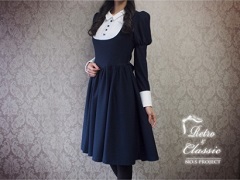 レトロニットワンピ