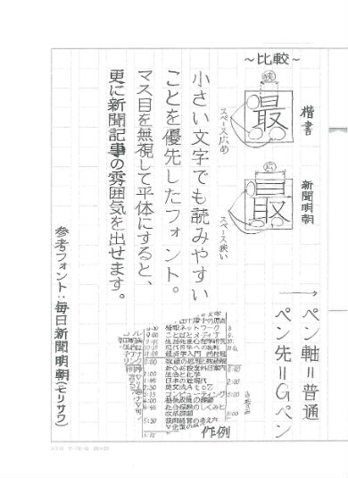 同人誌「ズボラ手書き明朝体講座」