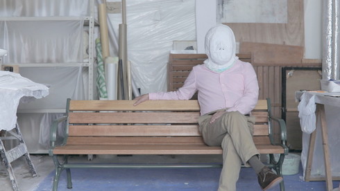 石膏での型取り風景