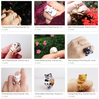 動物指輪が合体きゃわわ　どんぐり・胴体・しっぽを3本の指で