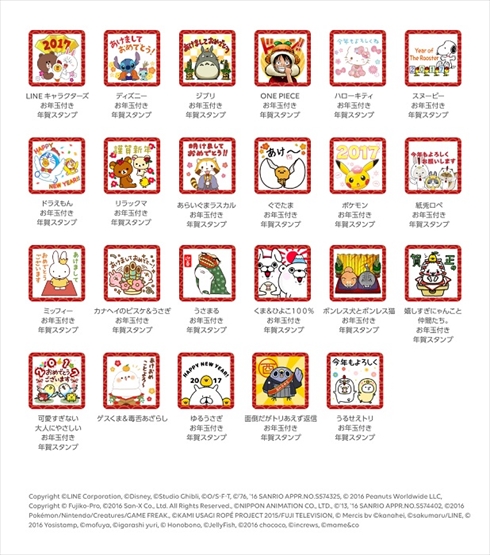 LINEお年玉つきスタンプ