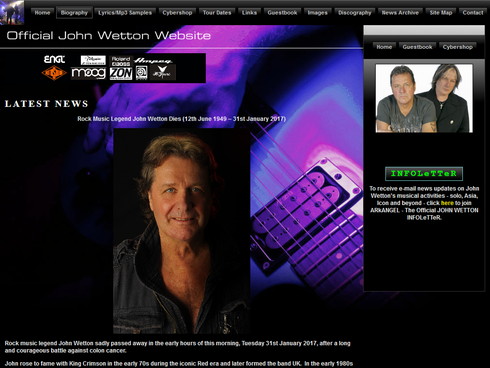 エイジア、キング・クリムゾンの下ベース・ボーカルジョン・ウェットンが1月31日癌で死去