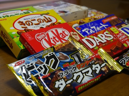 チョコレート全種類を横から眺めた