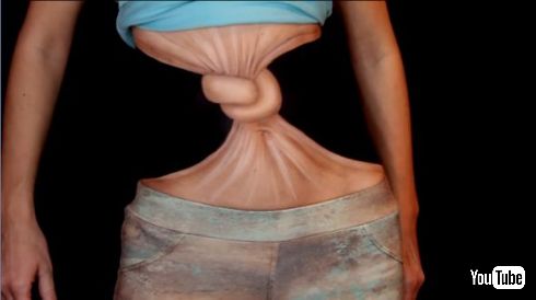 ボディペイント アーティスト 腹 メイキング 動画