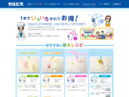 牛乳と楽しむカルピス　商品写真