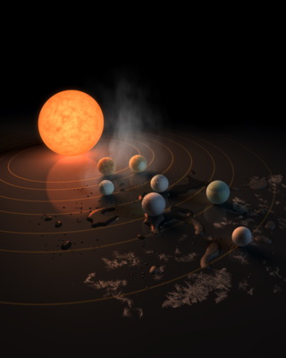 NASA、40光年先で地球に似た7つの惑星を発見 うち3つは生命居住